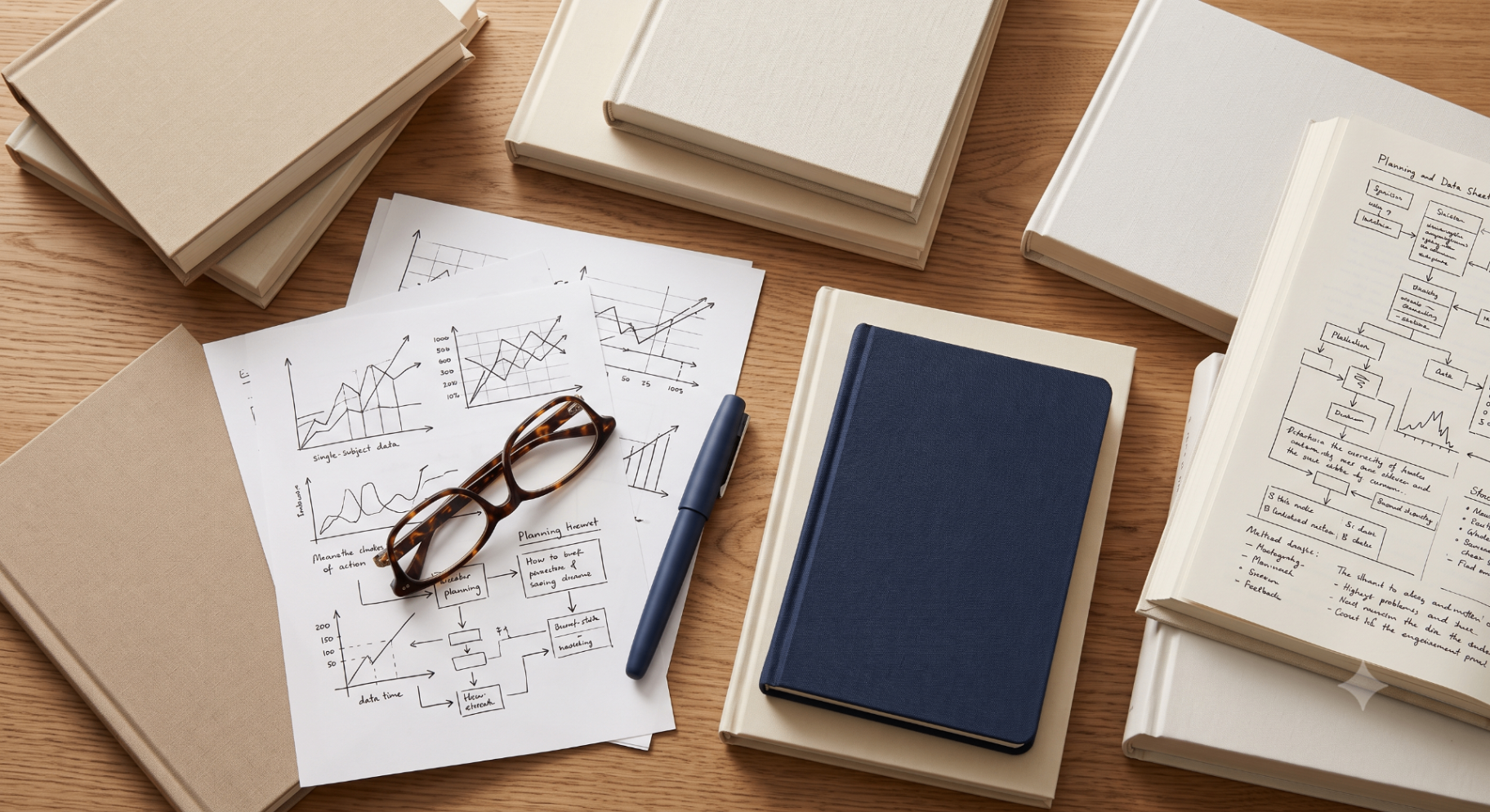 Livros técnicos, protocolos de planejamento e materiais de estudo em análise do comportamento